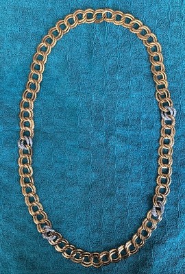 Ciner necklace - Art Deco - Double link chain with crystals - NEW