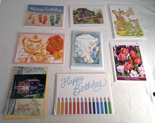 MIXED LOT 8 Happy Birthday Greeting Cards unused with envelopes