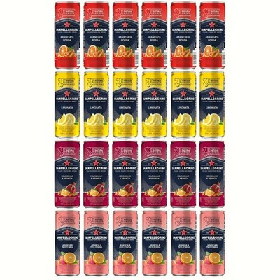 San Pellegrino Sparkling Fruit Drink 24 pack Variety  11.15oz Cans 4 Flavors