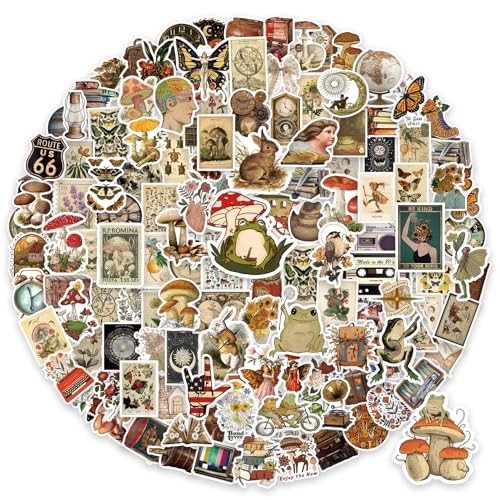 300 PCS Vintage Stickers, Aesthetic Waterproof Vinyl Stickers for Scrapbook