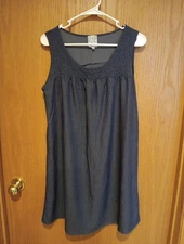 Naif Dress Womens Blue Chambray Sleeveless Petite (PL)