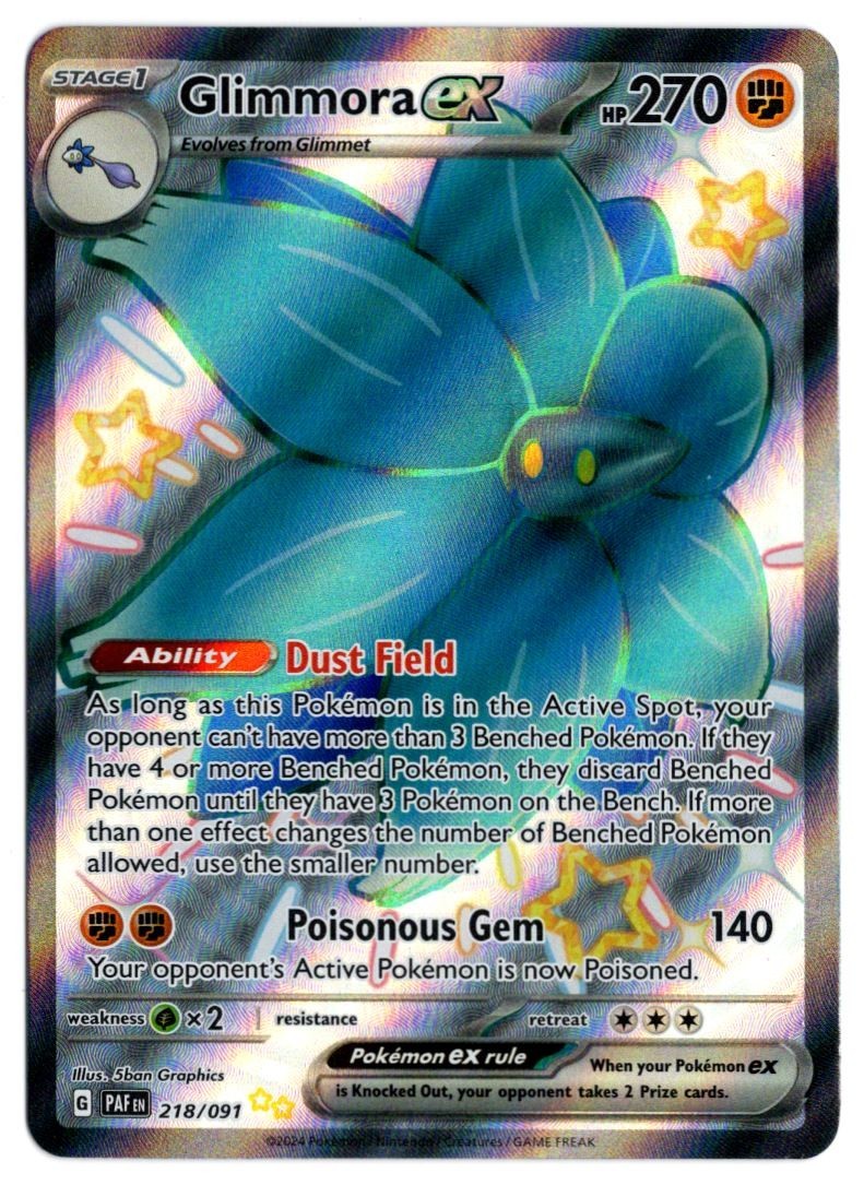 MODERATELY PLAYED Pokemon Paldean Fates 218/091 Glimmora ex
