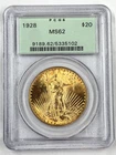 1928 $20 Saint Gaudens Gold Double Eagle PCGS MS62 Green OGH Pre-1933 US Coin