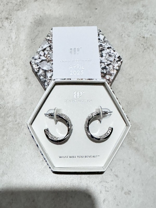 Bomb Party Earring April 2025 “Linked By Fate” ER97966 Diamond CZ/Rhodium 