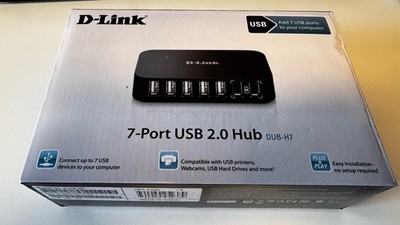 D-Link DUB-H7/E 5+2 Port USB 2.0-Hub mit Schnellladeport Schwarz