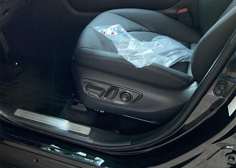 Carbon Fiber Electric Seat Adjustment Cover Trim For Toyota Highlander 2020-2023