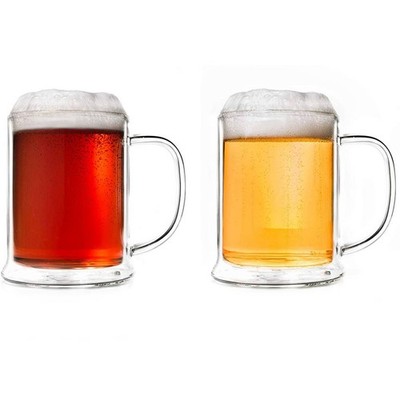 Creano 2er-Set doppelwandiges Thermo-Bierglas | 500ml