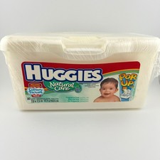 Huggies Natural Care Baby Wipes Pop-Up Tub 80 Count Fragrance Free Sealed