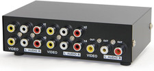 4-Way AV Switch RCA Switcher 4 in 1 Out Composite Video L/R Stereo