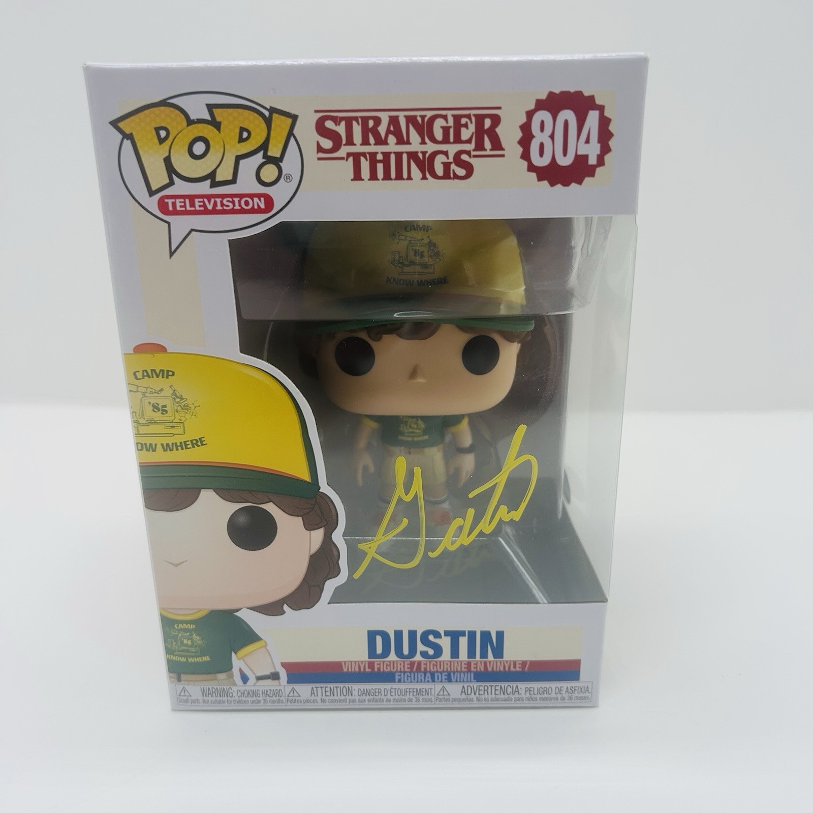 Funko Pop! Stranger Things DUSTIN 804 Gaten Matarazzo Autographed Signed 