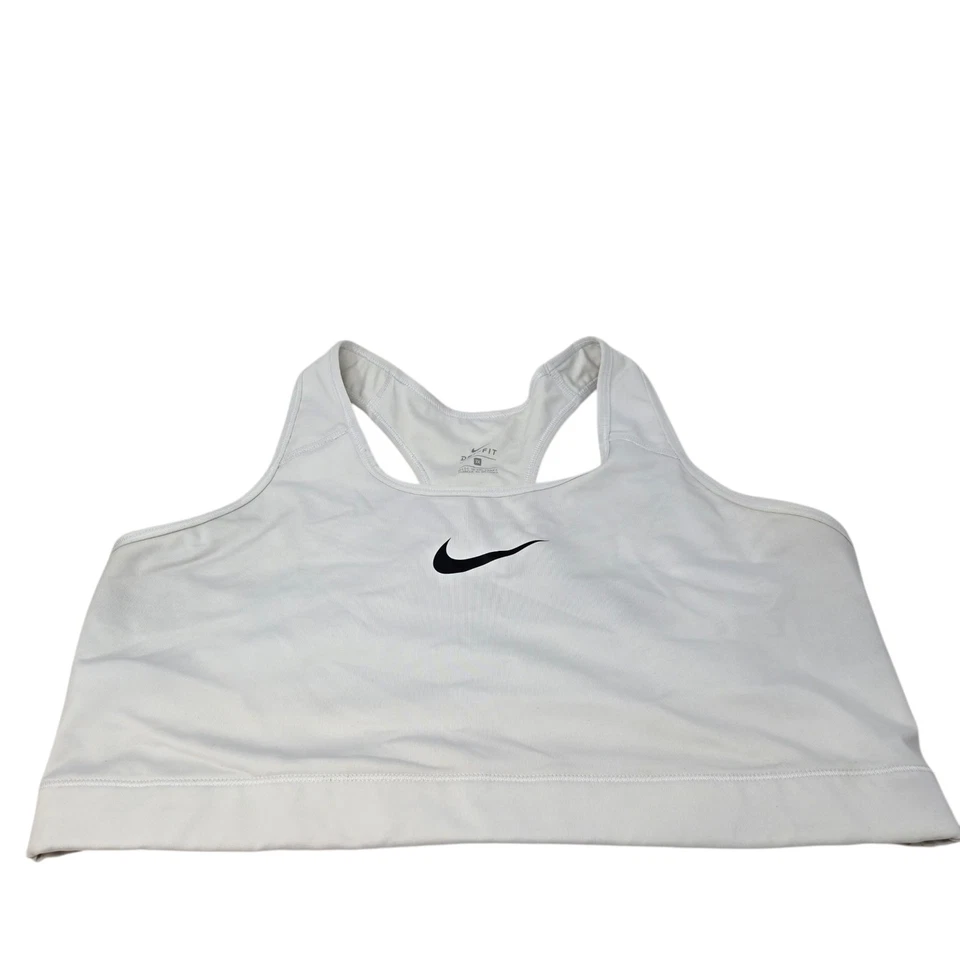 Nike Sports Bra Womens 2X White Dri-FIT Racerback Athletic Gym Set Of 2 - Image 3 of 4