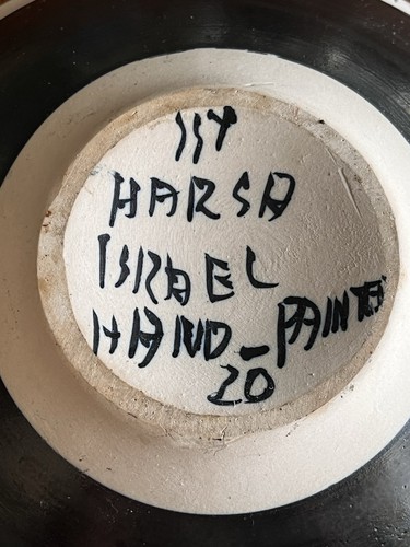Nice! Vintage MCM Harsa Israel Hand Painted Ceramic Pottery Bowl 1960’s Signed - Picture 5 of 11