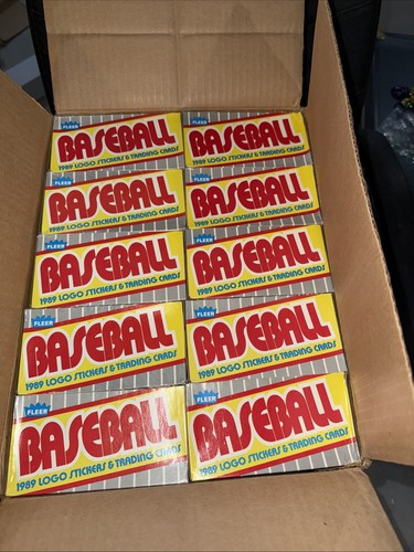 1989 Fleer Baseball Card Wax Box, 36 Unopened Wax Packs