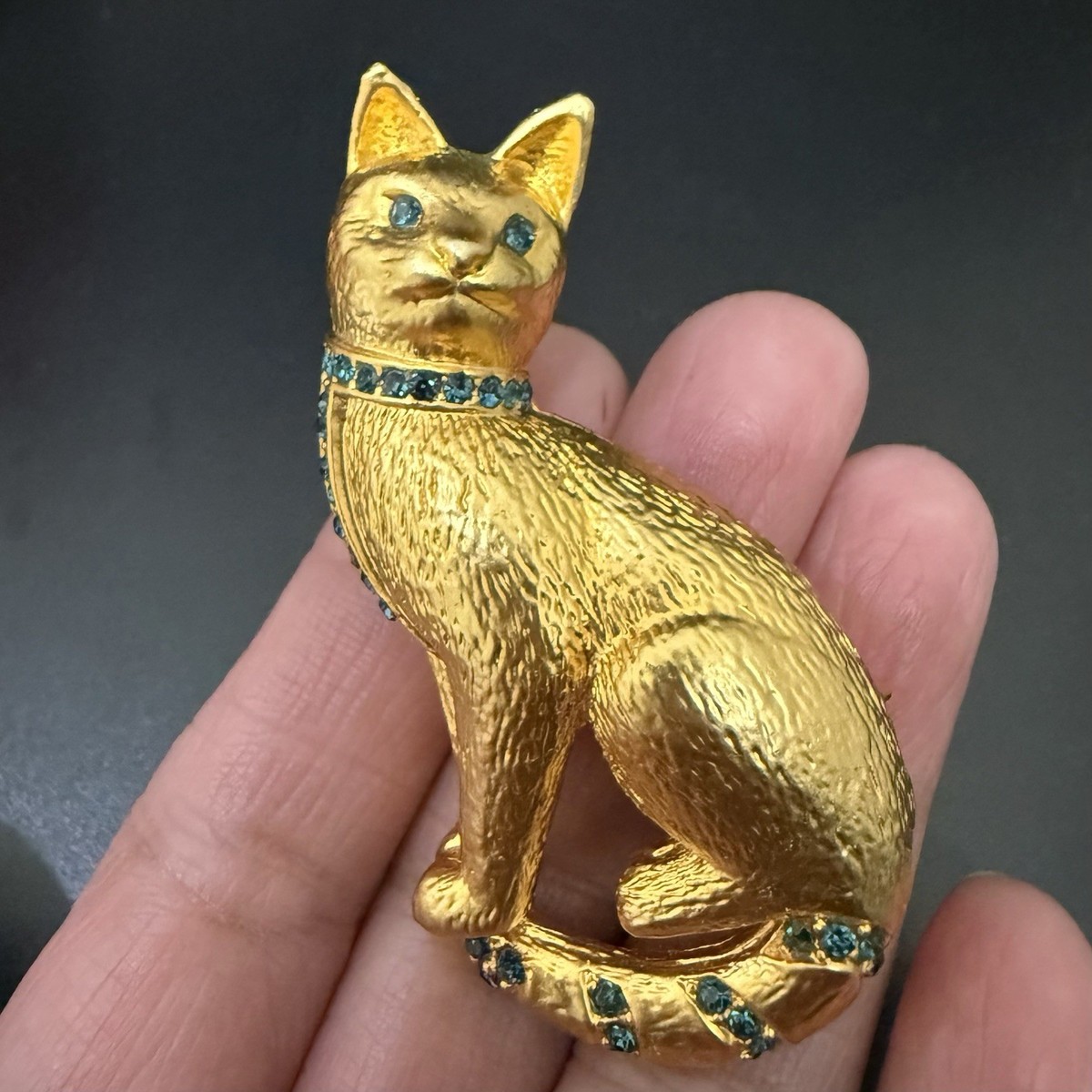 Vintage Unsigned Christian Dior Gold Plated Crystal Rhinestone