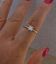 .39 F/VS1 t Princess diamond solitaire engagement ring 14k white