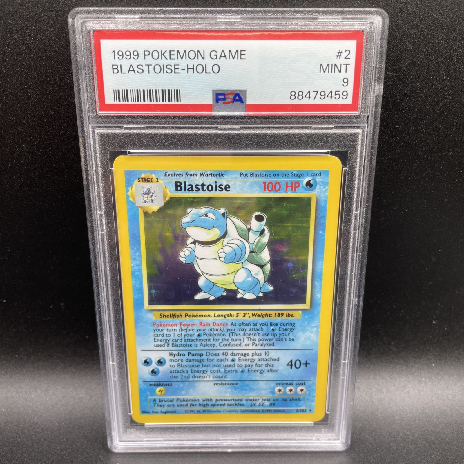 Pokemon Base Set Unlimited Blastoise 2/102 PSA 9 Mint