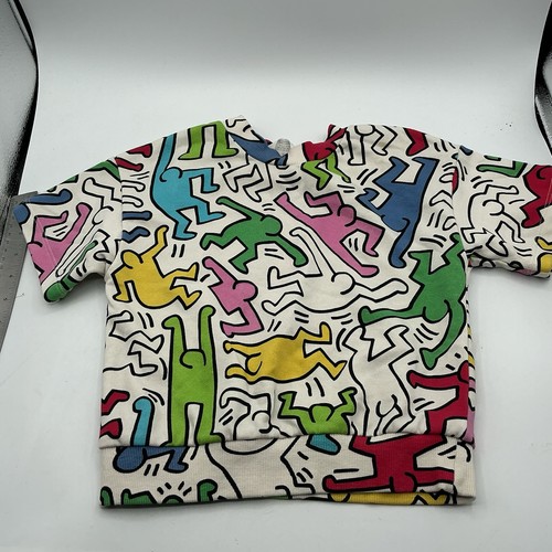 H&M x Keith Haring Sweatshirt 2T Doodle Art All Over Print Colorful