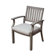 Rust-Resistant Aluminum Outdoor Dining Chairs with Cushions, Set of 2 in Dark