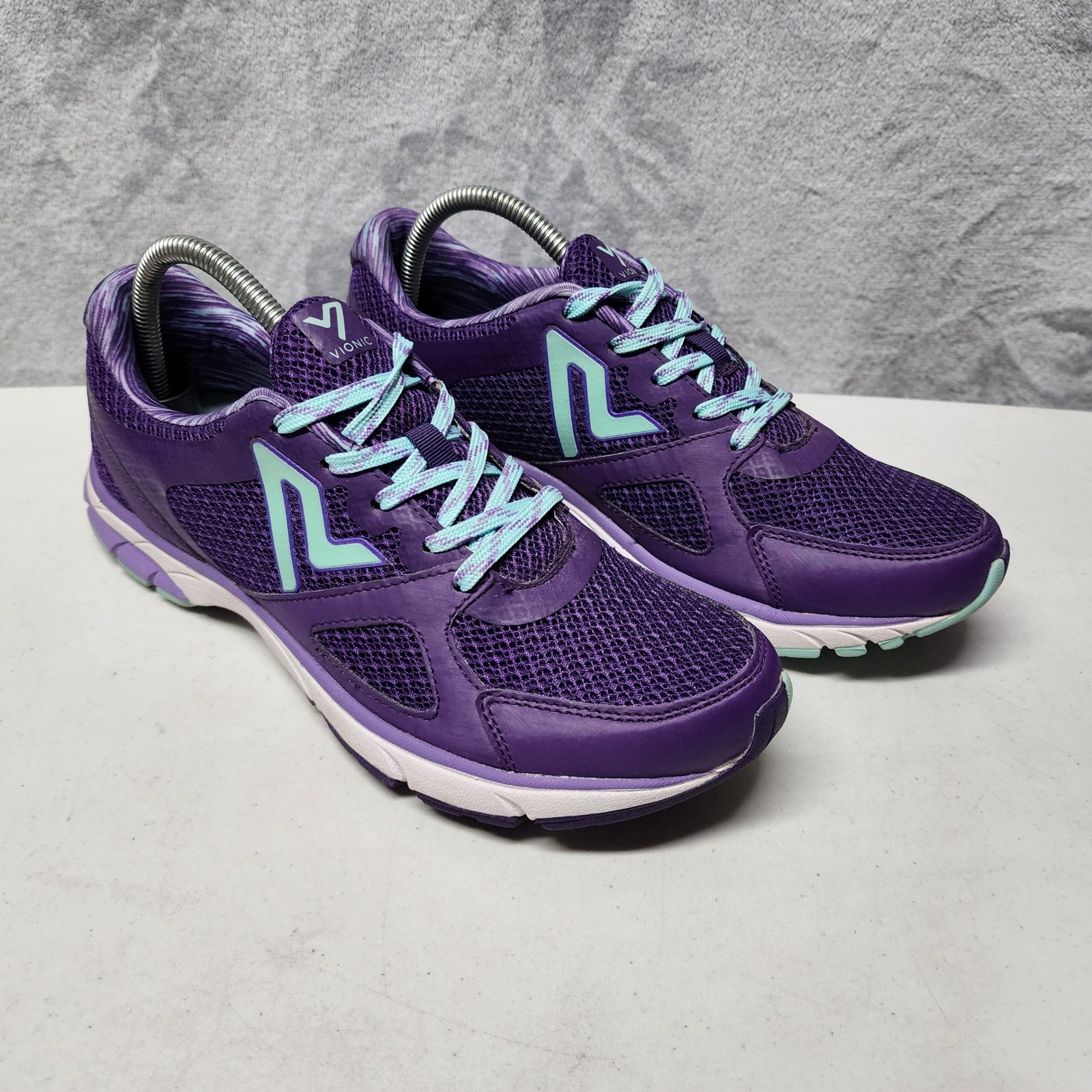 Vionic Walking Shoes Womens Size 10 Purple Teal Satima Sneakers Trainers Comfort-image