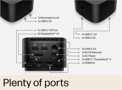 HP Thunderbolt Dock 120W G4 Docking Station - Black (4J0A2AA#ABA)
