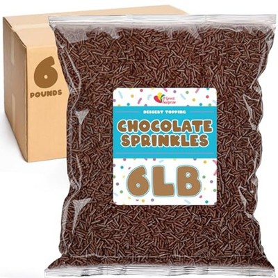 Bulk Chocolate Sprinkles - 6 Pounds - Chocolate Jimmies - Wholesale Sprinkles