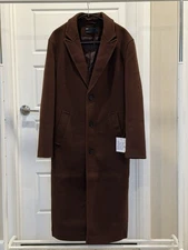 ASOS DESIGN Mens Oversized Wool Mix Overcoat Brown XS- New