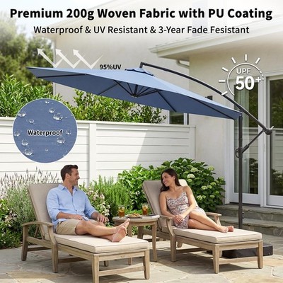 10ft offset patio umbrella VECELO with UV Protection Waterproof for Ou resistant to prevent fading and last longer. Best Choice Products 10ft Offset