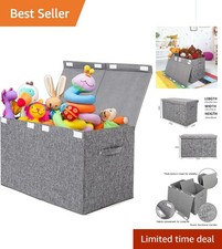 Spacious 25"x13"x16" Toy Chest with Lid - Sturdy  Stylish for Kids' Rooms