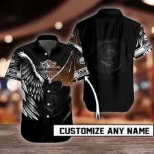 Personalized Harley Motor Racing Davidson Casual Button Down Shirt Unisex Adults