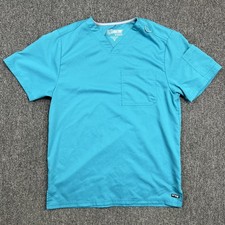 Greys Anatomy by Barco V-Neck Scrub Top Medium Teal Blue Professional Wear