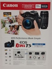 Canon EOS Rebel T5 Full HD 1080 Digital SLR Camera w/ Premium 2 Lens Kit  More 