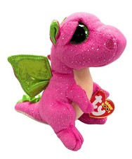 Ty Beanie Boos - Darla the Dragon, Glitter Eyes, MWMT Stuffed Animal Toy