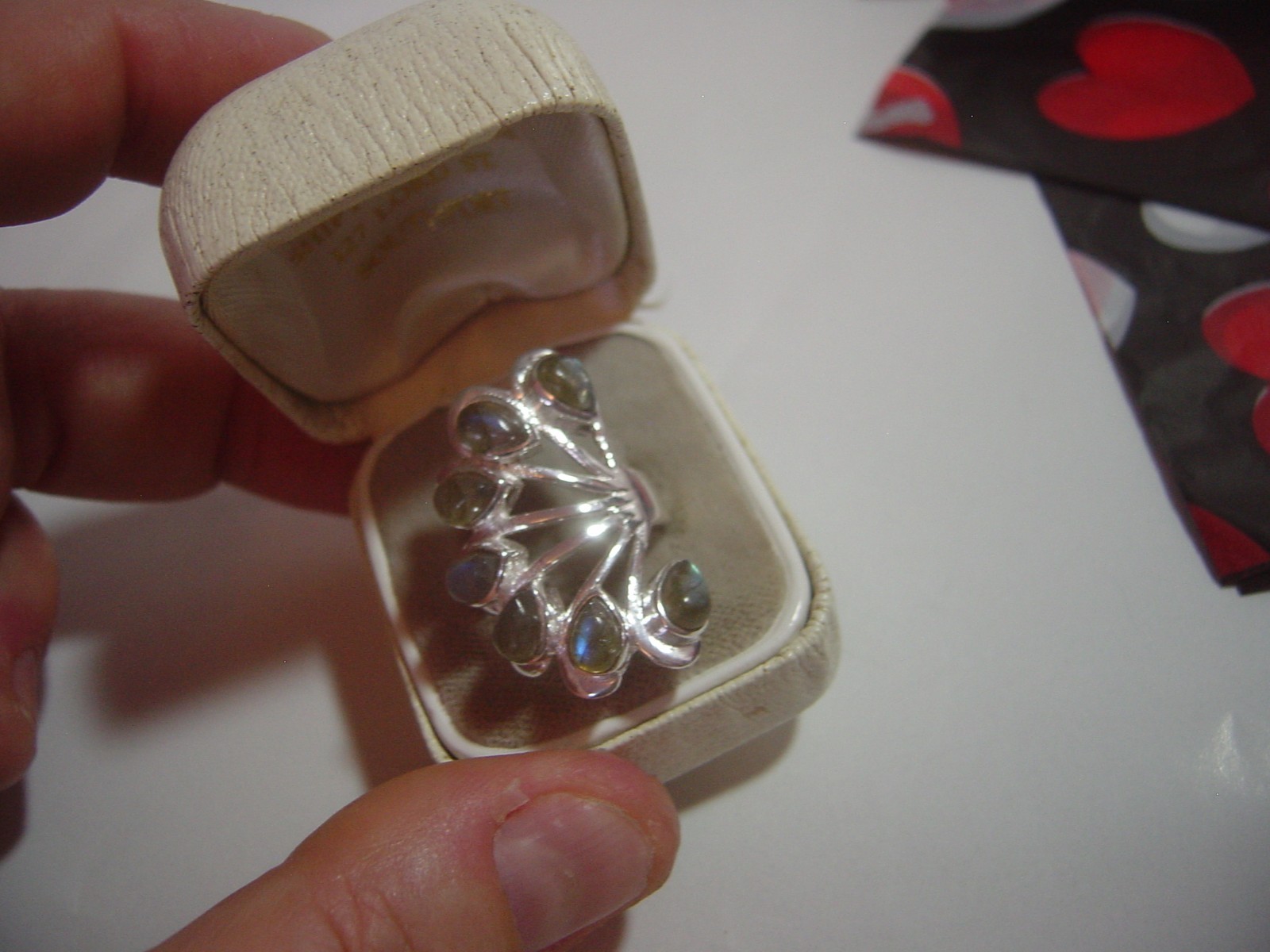 MASSIVE SOLID SILVER SUPERB GENUINE LABRADORITE L… - image 1