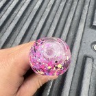 Glitter Glass Pipe Bowl Smoking Tobacco Pink Liquid New Round Circle Dot 5” — photo 7