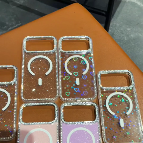 Glitter Case For iPhone 17 Pro Max 16 15 14 13 Magnetic Clear Shockproof Cover - Video 1 of 1