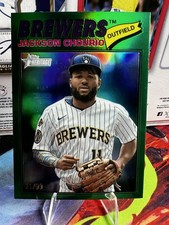  2026 Topps Heritage Jackson Chourio Green Sparkle Chrome 21/99 Brewers 