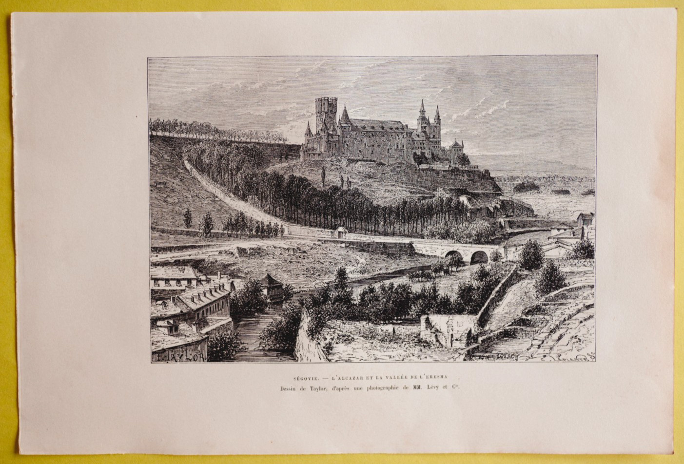 1875 Reclus print ALCAZAR IN SEGOVIA, SPAIN, #49