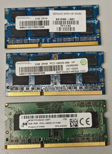 Lot of 2 HP 2GB Matched Pair 1 Micron 4GB DDR3 SO-DIMM Memory Laptop RAM