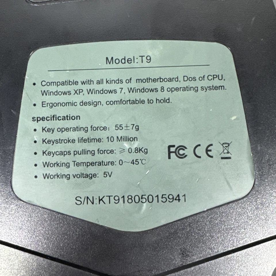 Delux T9 46 Key One Handed Ergonomic Professional Gaming Keyboard Keypad Tested - Image 4 of 4