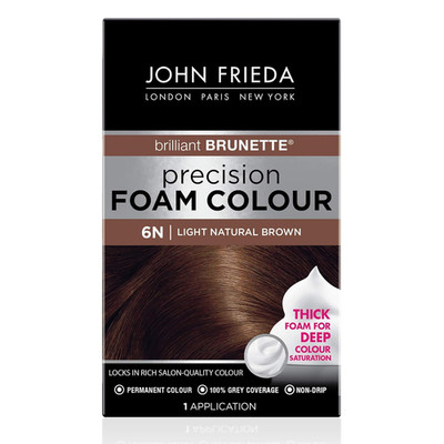 John Frieda Precision Foam Colour, Light Natural Brown 6N, Full-Coverage Hair Co