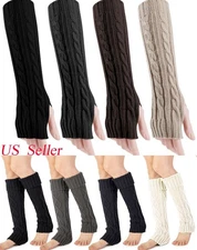 Long Fingerless Gloves Mittens Winter Wrist Arm Hand or Legs Keep Warmer Knitted