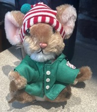 1981 Dakin Priscilla Hillman Christmas Mouse 8" Plush Stuffed Animal