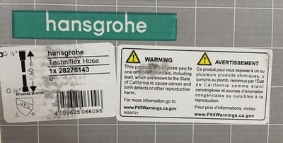 Hansgrohe 28276143 Techniflex 63'' Handshower Hose - Brushed Bronze