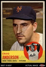 1963 Topps #59 Craig Anderson Mets 2 - GOOD