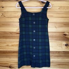 MNG BASICS by mango green & blue Plaid size 4 dress