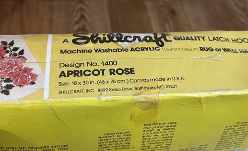 VTG SHILLCRAFT Latch Hook Kit #1400 APRICOT ROSE Rug Wall Hanging Floral SEALED - Picture 8 of 15