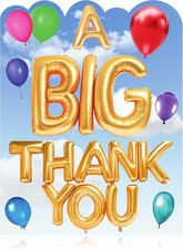 Jumbo Thank You Card with Envelope - 11x14 Inch Big Oversized Greeting Card for
