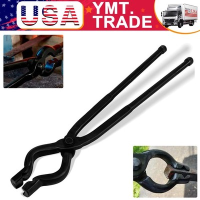 17 Inch V-Bit Bolt Blacksmith Tongs, Wolf Jaw Tongs Assembled Knife Making