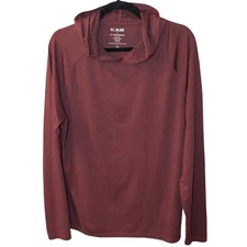 01.ALGO Men's Performance Pullover Lightweight Hoodie, Maroon - LARGE