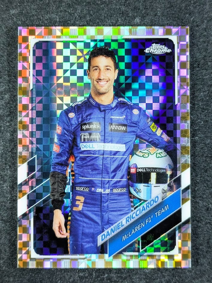 2021 Topps Chrome F1 DANIEL RICCIARDO 7/50 Gold Checker Flag Refractor SP #5